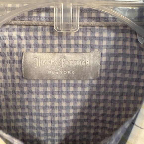 Hickey Freeman Multi-Color Plaid Shirt Button Up Long Sleeve Mens L Large Cotton - Picture 5 of 8